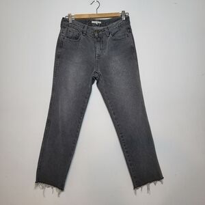 Oak + Fort Raw Hem Grey Wash Jeans Size Medium